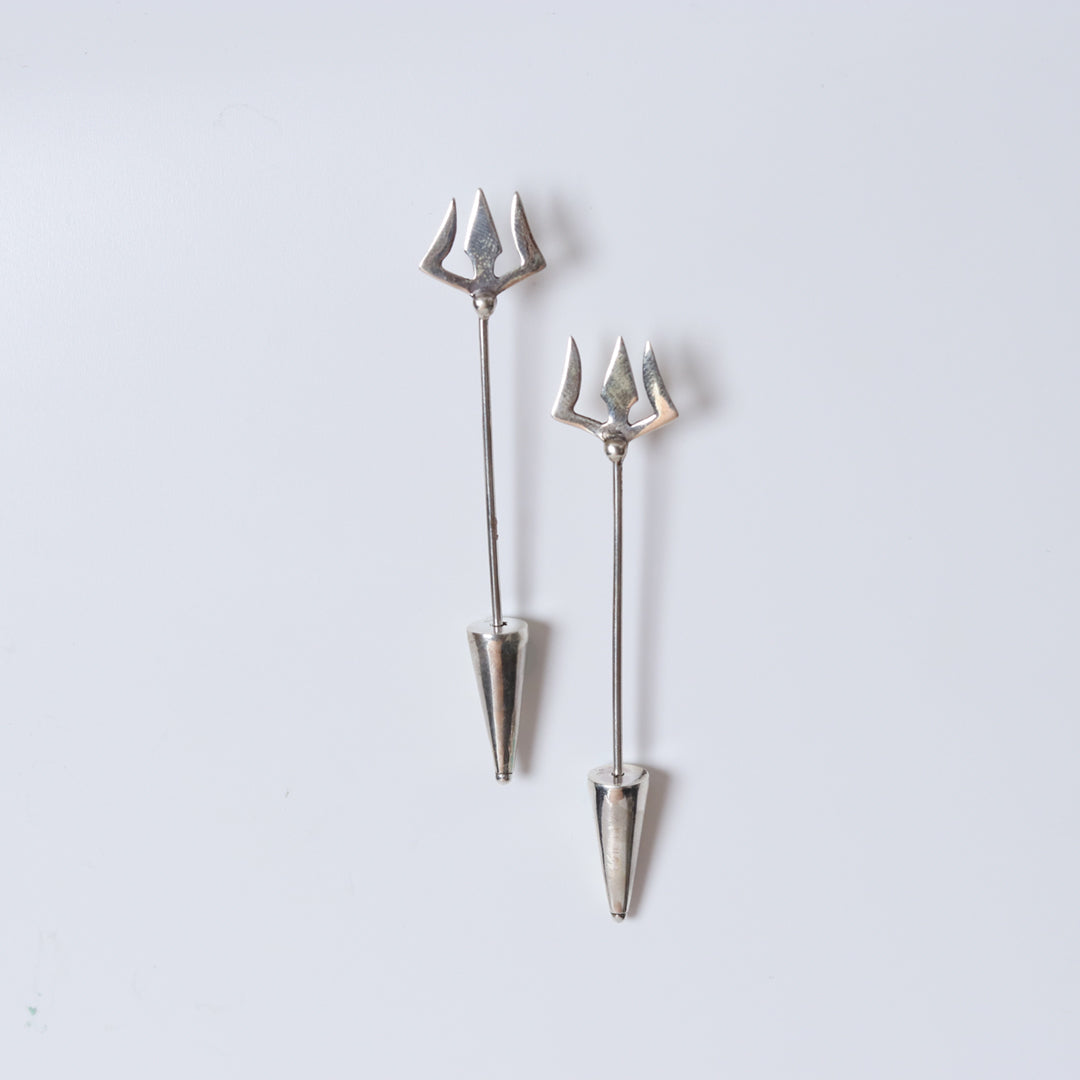 Silver Trishul Earrings-3